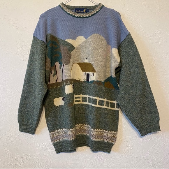 Vintage Tulchan Wool Sheep Scene 